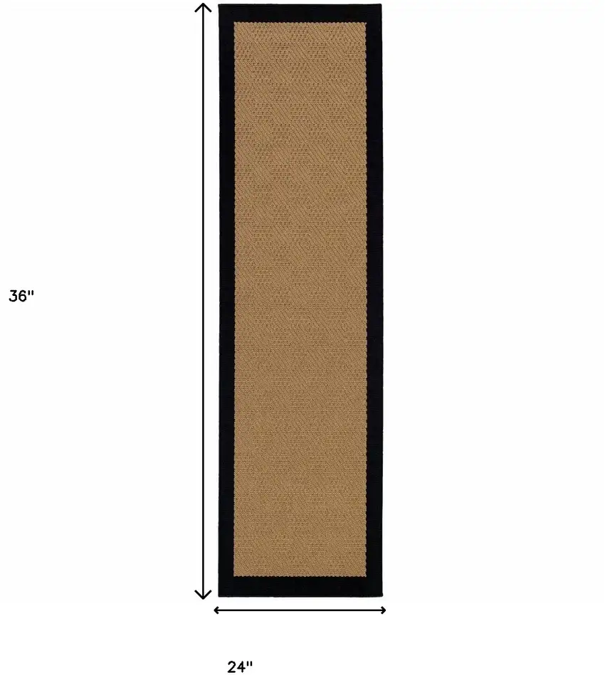 2'x3' Beige and Black Plain Indoor Outdoor Scatter Rug Photo 8