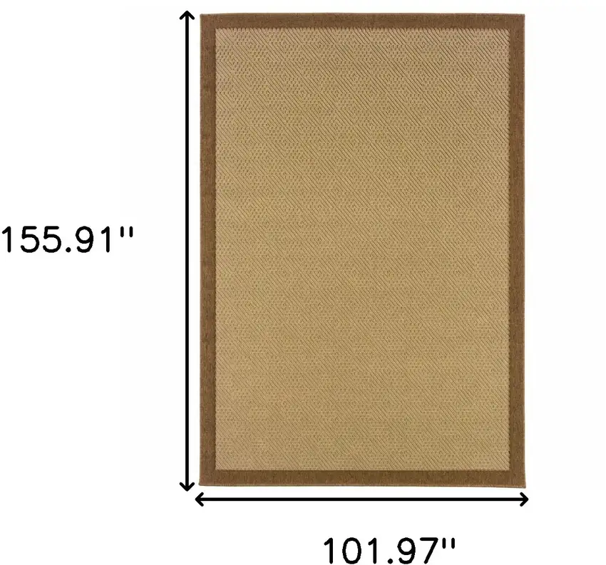 9'x13' Beige and Brown Plain Indoor Outdoor Area Rug Photo 7