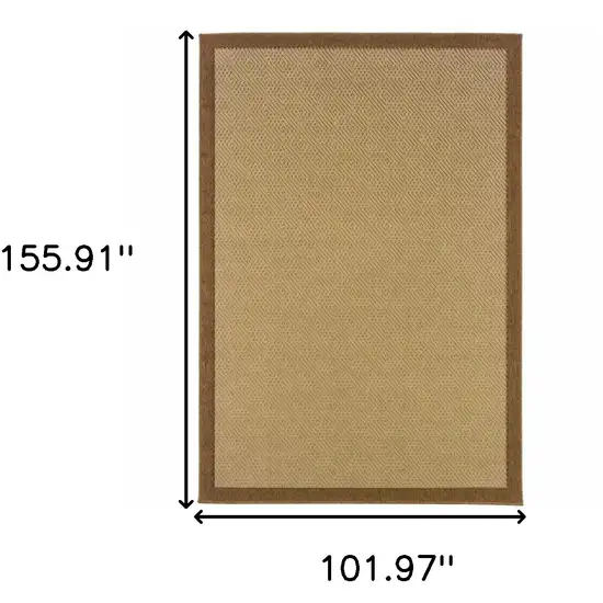 9'x13' Beige and Brown Plain Indoor Outdoor Area Rug Photo 7