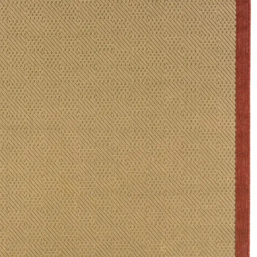 6'x9' Beige and Red Plain Indoor Outdoor Area Rug Photo 5