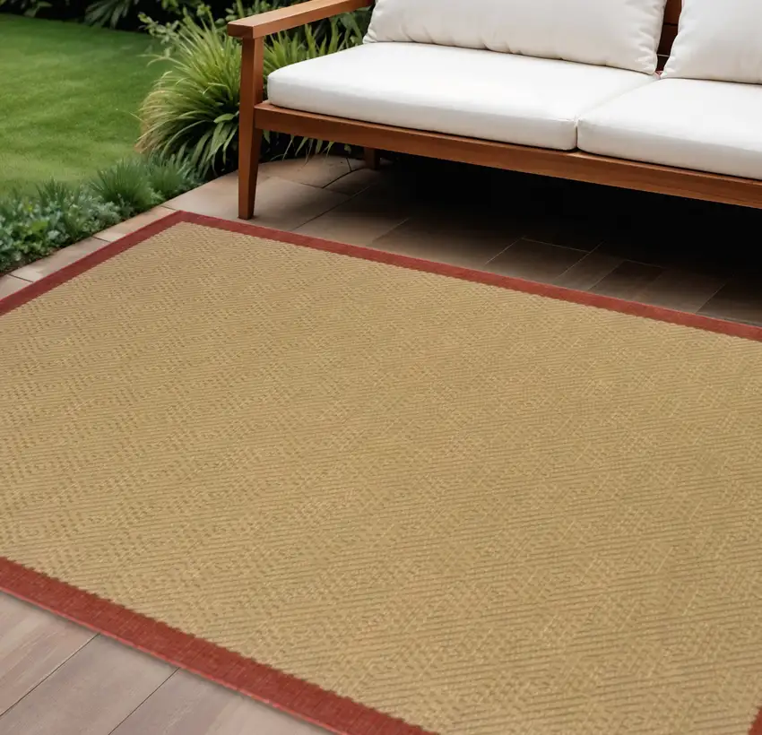 Beige Indoor Outdoor Area Rug Photo 1