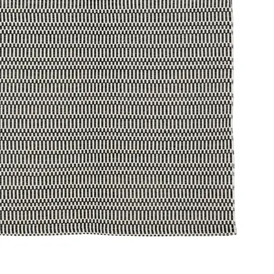 2' x 3' Black Checkered Hand Woven Area Rug Photo 3