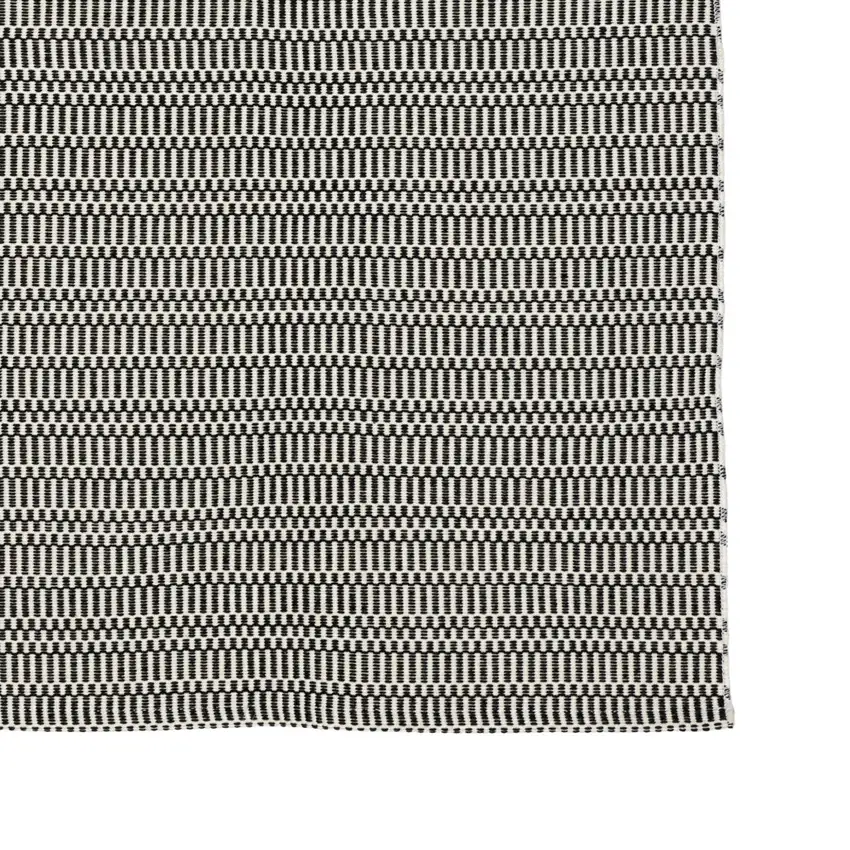2' x 3' Black Checkered Hand Woven Area Rug Photo 3