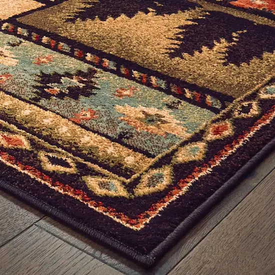 5'x7' Black and Brown Nature Lodge Area Rug Photo 2