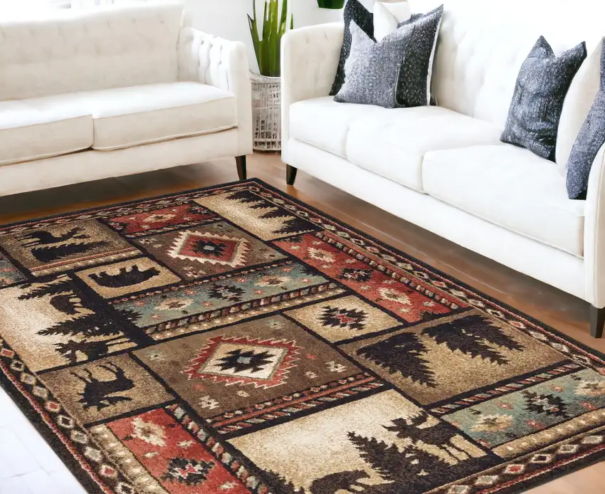Brown and Black Area Rug Photo 1