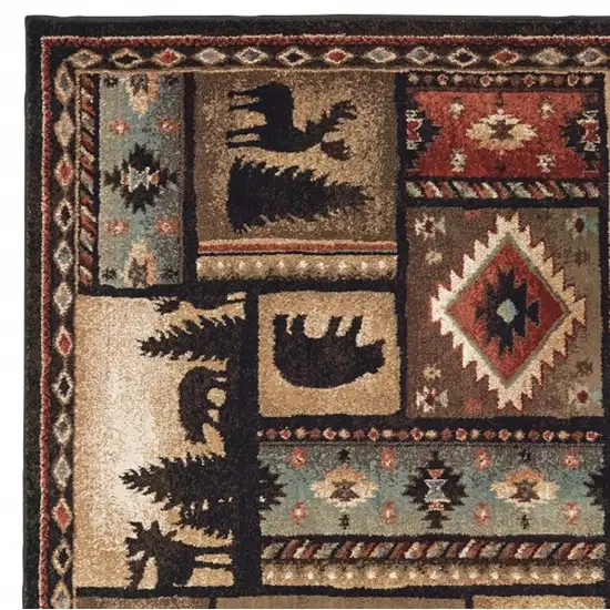 7'x9' Black and Brown Nature Lodge Area Rug Photo 3