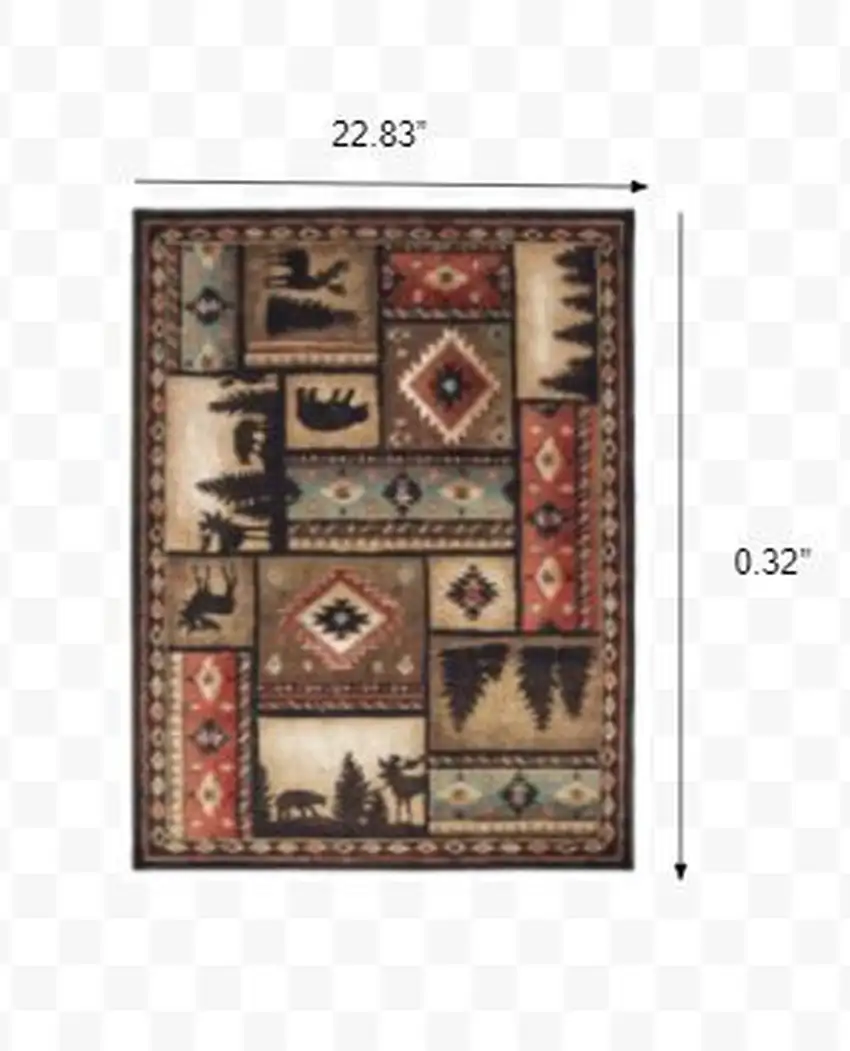 2'x3' Black and Brown Nature Lodge Scatter Rug Photo 2