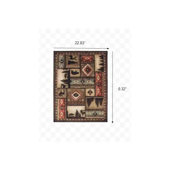 2'x3' Black and Brown Nature Lodge Scatter Rug Photo 2