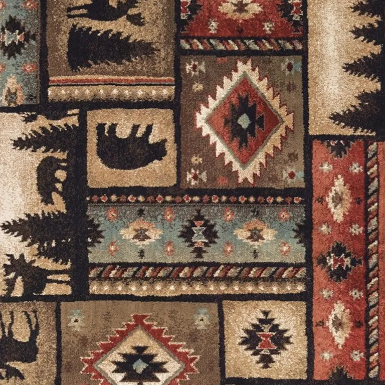2'x3' Black and Brown Nature Lodge Scatter Rug Photo 3