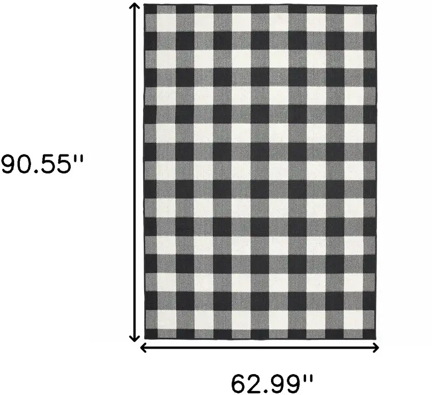 Black And Ivory Indoor Outdoor Area Rug Photo 3