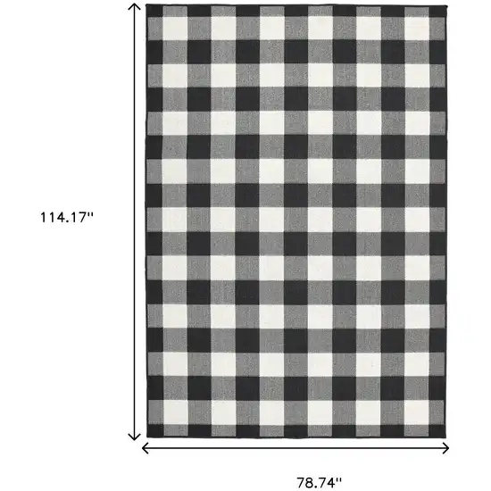 Black And Ivory Indoor Outdoor Area Rug Photo 9