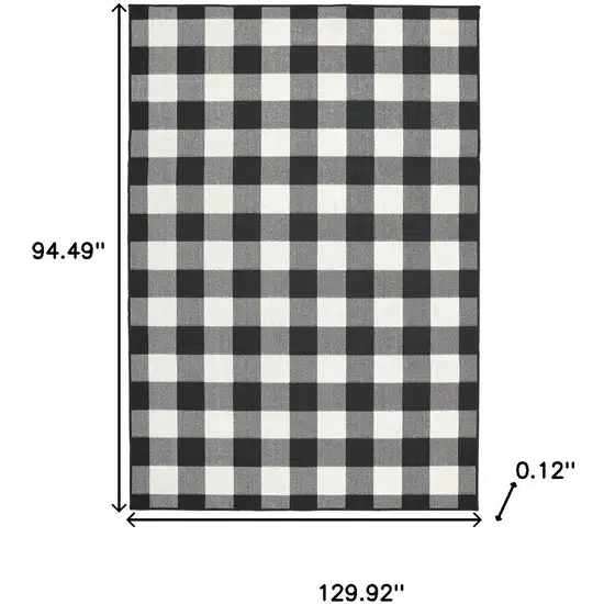 Black and Ivory Indoor Outdoor Area Rug Photo 3