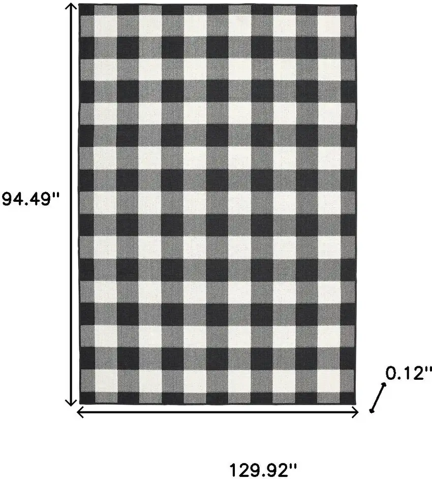 Black and Ivory Indoor Outdoor Area Rug Photo 3