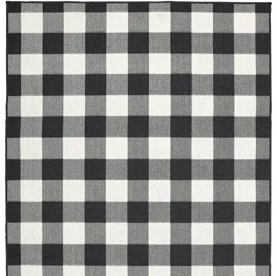 Black And Ivory Indoor Outdoor Area Rug Photo 4