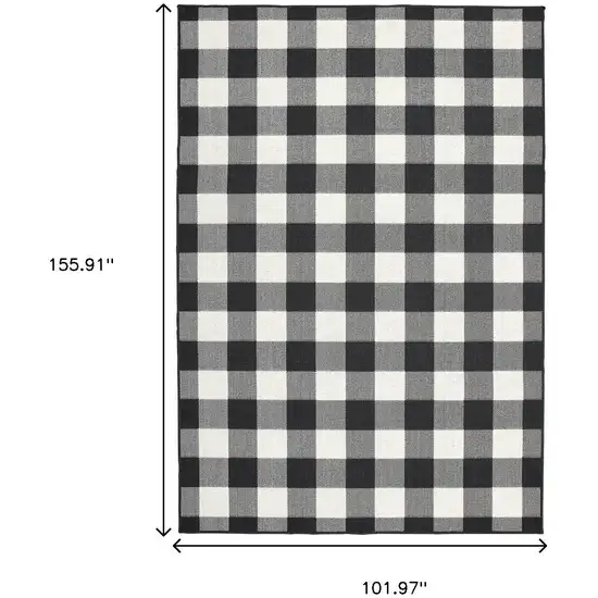 Black And Ivory Indoor Outdoor Area Rug Photo 9