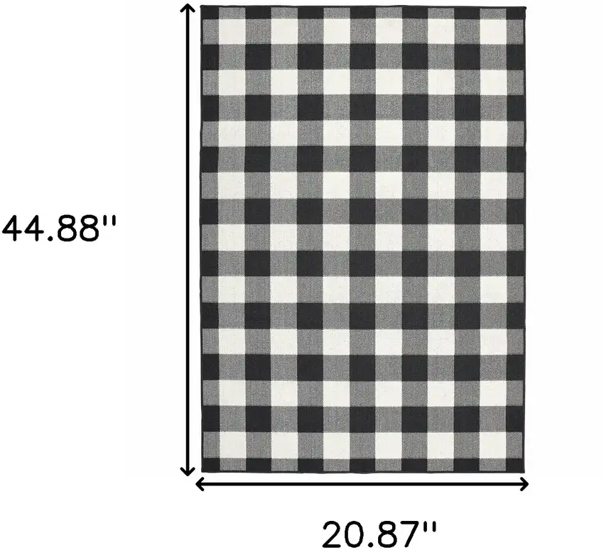 Black And Ivory Indoor Outdoor Area Rug Photo 3