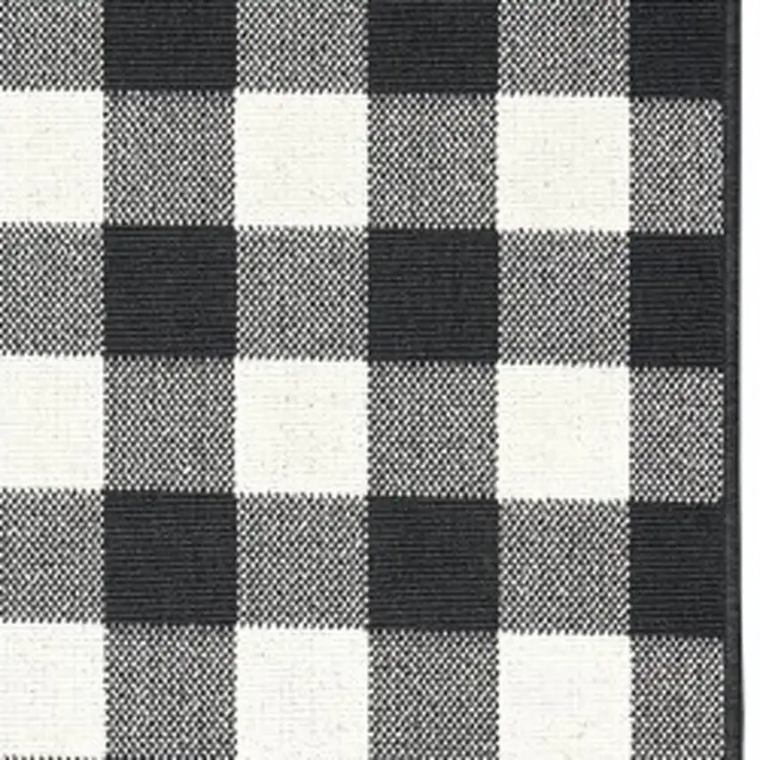Black and Ivory Indoor Outdoor Area Rug Photo 4