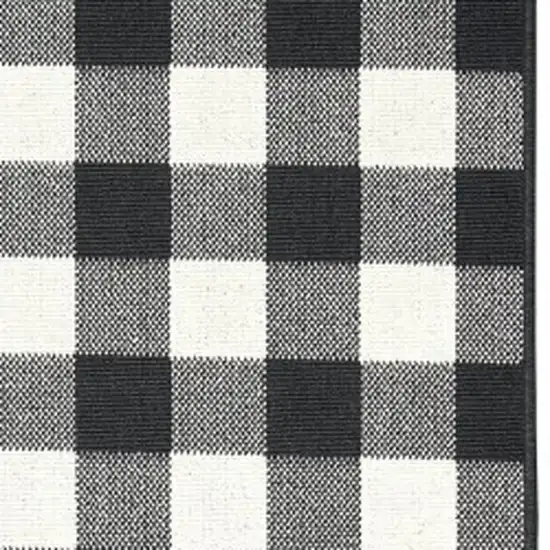Black and Ivory Indoor Outdoor Area Rug Photo 4