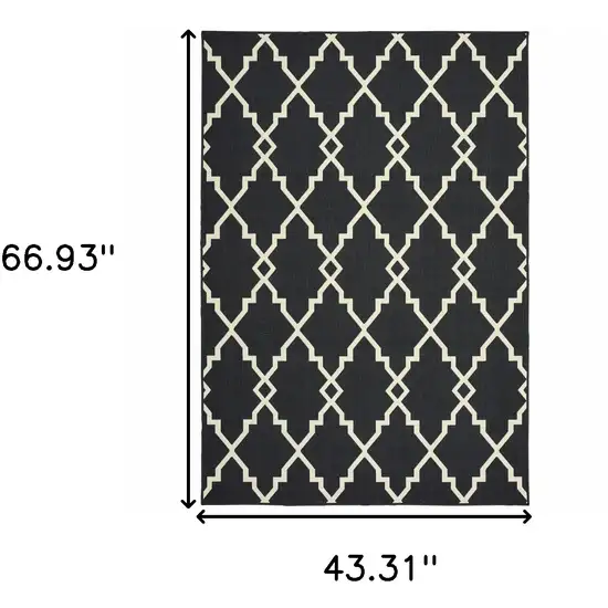 Black And Ivory Indoor Outdoor Area Rug Photo 3