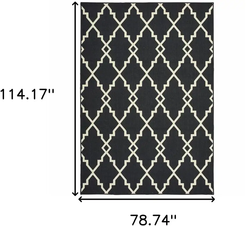 Black And Ivory Indoor Outdoor Area Rug Photo 3