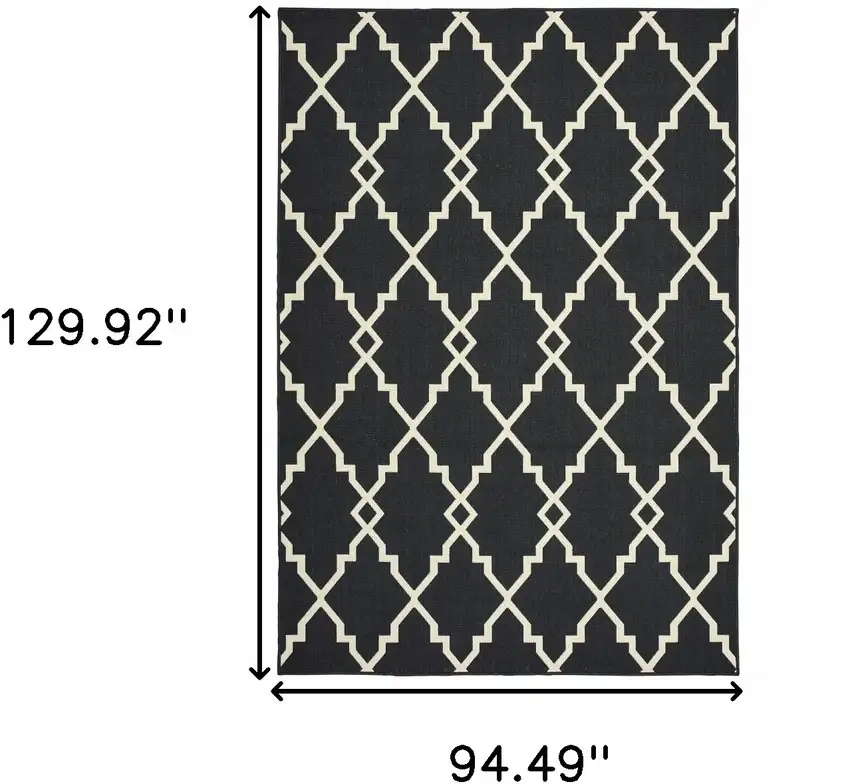 Black And Ivory Indoor Outdoor Area Rug Photo 3
