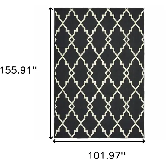 Black And Ivory Indoor Outdoor Area Rug Photo 3
