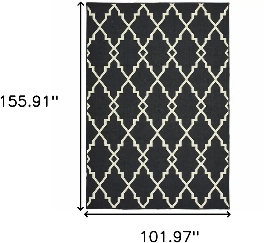 Black And Ivory Indoor Outdoor Area Rug Photo 3