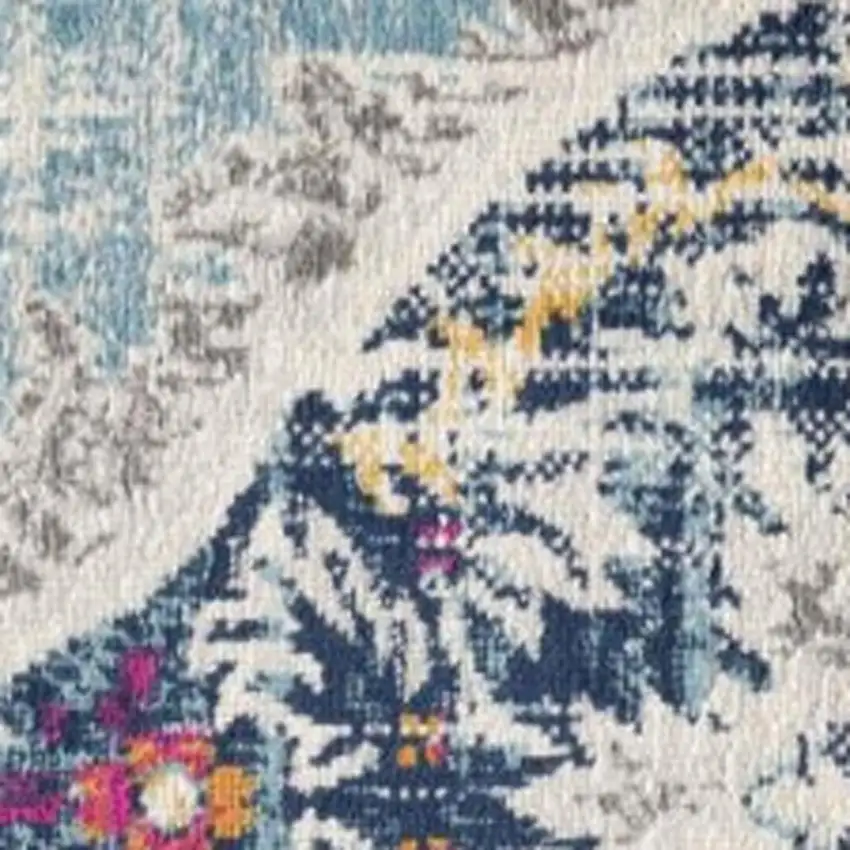 Blue Distressed Medallion Area Rug Photo 5