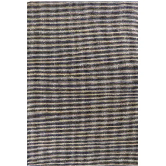 Blue And Beige Abstract Hand Woven Area Rug Photo 1