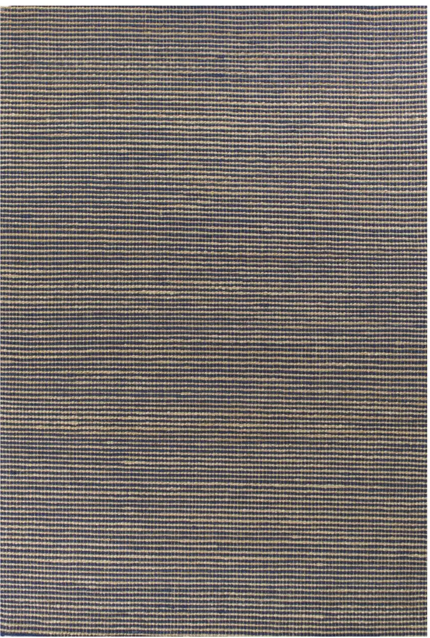 Blue And Beige Abstract Hand Woven Area Rug Photo 1