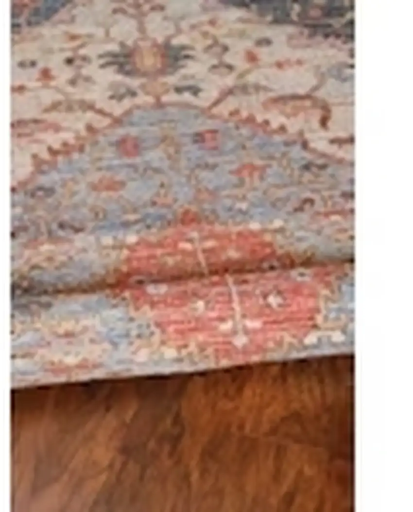 8'X10' Blue Red Hand Woven Diamond Medallion Indoor Area Rug Photo 4