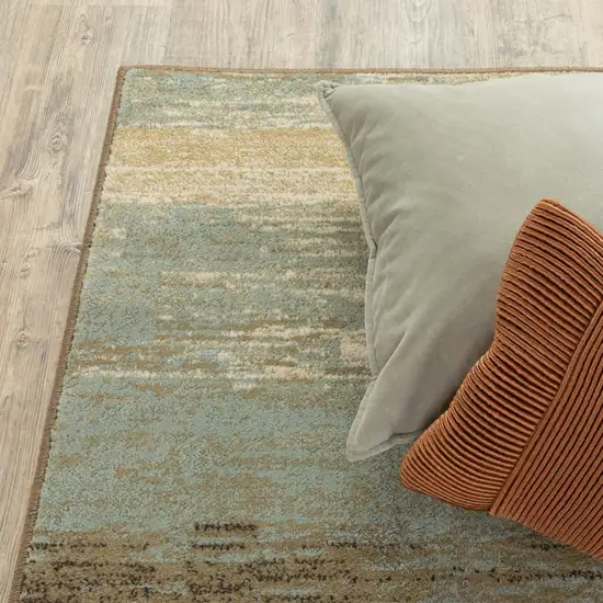 3'x5' Blue and Brown Distressed Area Rug Photo 8