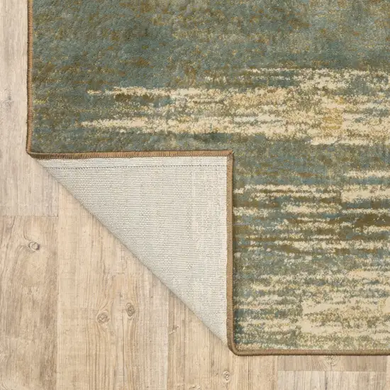 3'x5' Blue and Brown Distressed Area Rug Photo 9