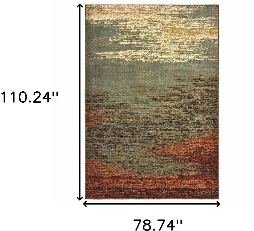 Blue And Brown Distressed Area Rug Photo 3
