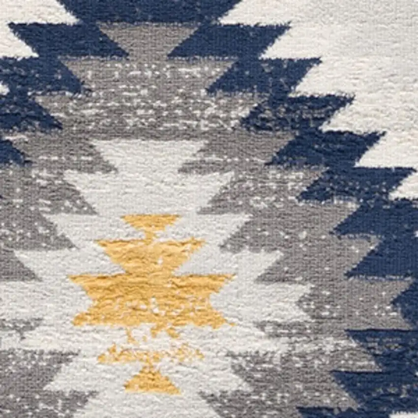 Blue and Gray Kilim Pattern Area Rug Photo 4