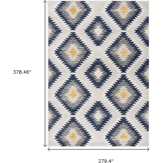 Blue and Gray Kilim Pattern Area Rug Photo 6