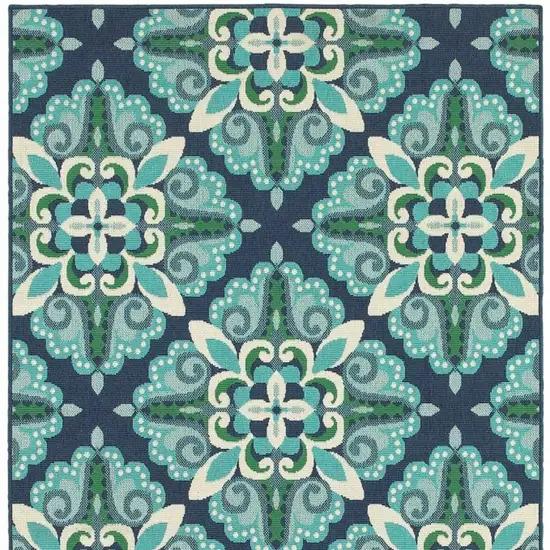 Blue And Green Indoor Outdoor Area Rug Photo 5