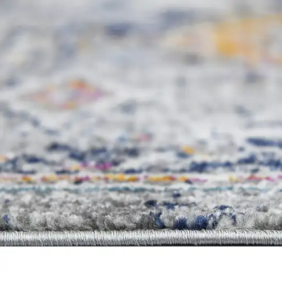5' x 7' Blue and Orange Geometric Power Loom Area Rug Photo 3