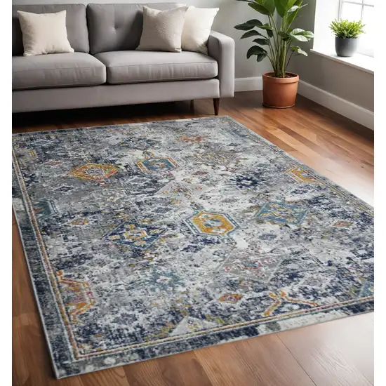 Blue Gray And Rust Area Rug Photo 1