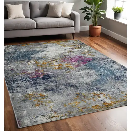Blue Gray And Purple Area Rug Photo 1