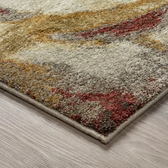 3' x 5' Brick Ivory And Gold Abstract Geometric Area Rug Photo 6
