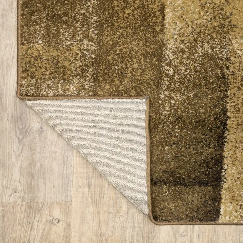 3'x5' Brown and Beige Distressed Blocks Area Rug Photo 8