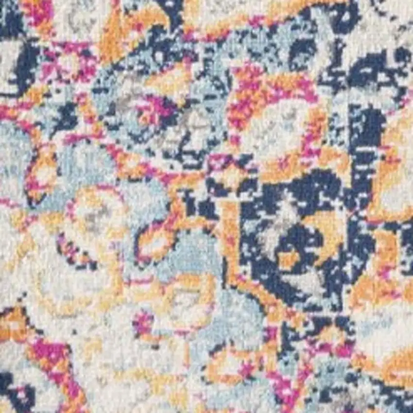 Cream Decorative Medallion Area Rug Photo 6