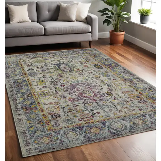 Gray Blue And Purple Area Rug Photo 1