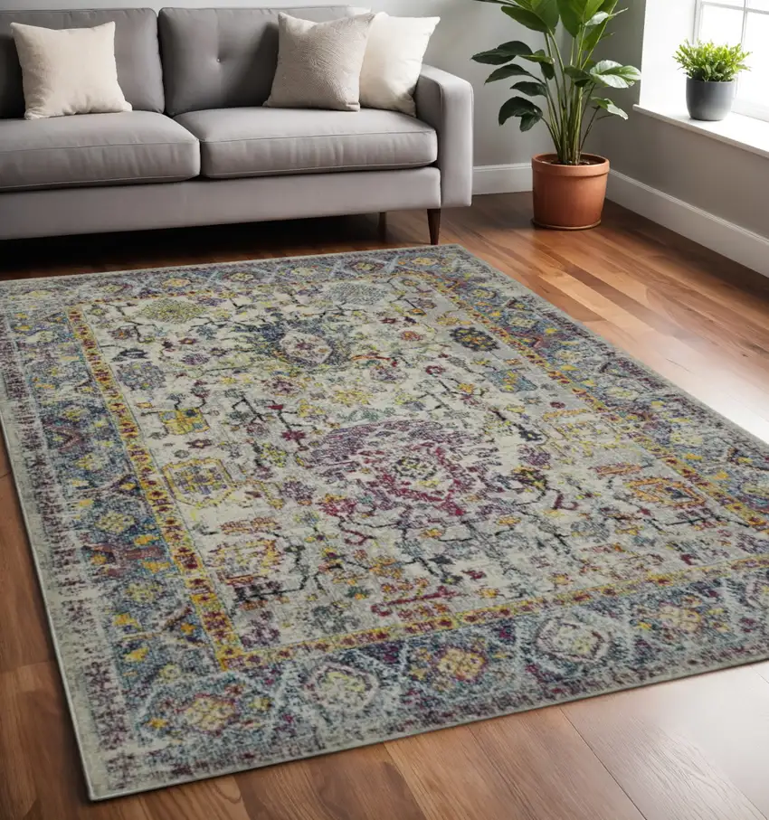 Gray Blue And Purple Area Rug Photo 1