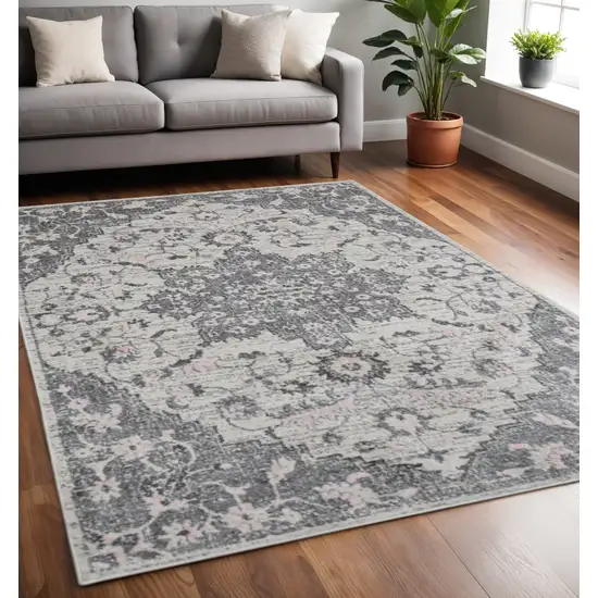 Gray And Dark Gray Area Rug Photo 1