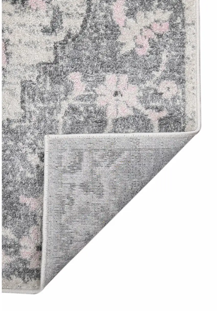 5' x 7' Gray Medallion Power Loom Area Rug Photo 3