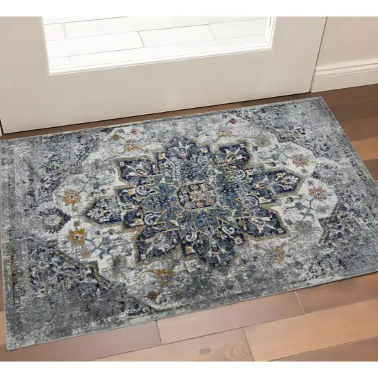 Gray Blue And Brown Area Rug Photo 1