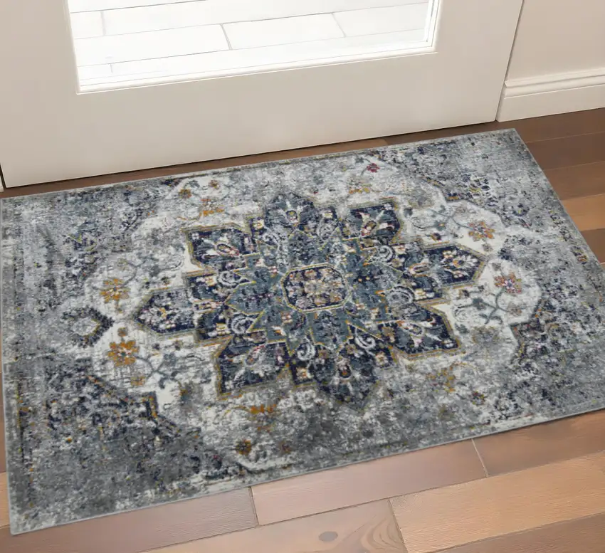 Gray Blue And Brown Area Rug Photo 1