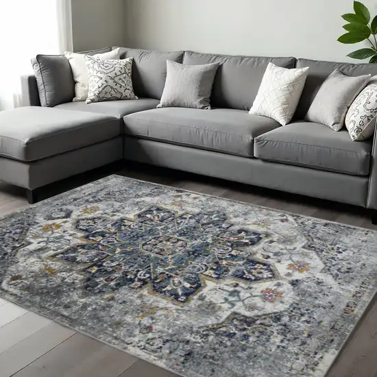 Gray Blue And Brown Area Rug Photo 1